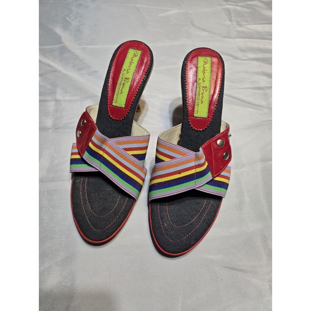 Materia Prima By Goffredo Fantini 38.5 (US 8) Italy Multicolored Kitten Heels